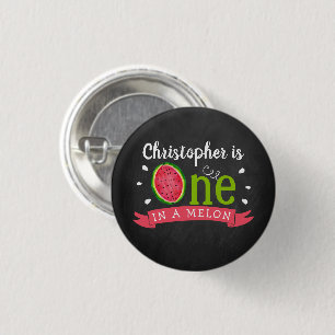 Badge Rond 2,50 Cm One In A Melon Chalkboard 1er anniversaire