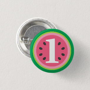 Badge Rond 2,50 Cm One in a Melon Watermelon 1er Anniversaire Fête Fa