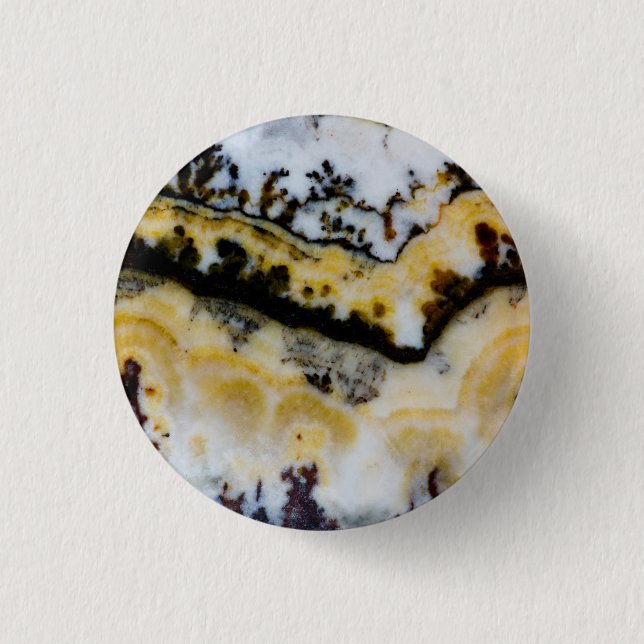 Badge Rond 2,50 Cm Onyx Lace d'Argent (Devant)