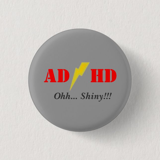 Badge Rond 2,50 Cm Oohhh d'AD/HD brillant (Devant)