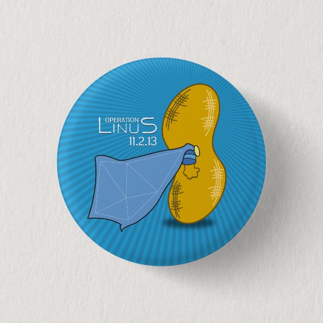 Badge Rond 2,50 Cm OP : Bouton de Linus (Devant)