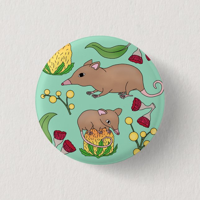 Badge Rond 2,50 Cm Opossum miel (Devant)