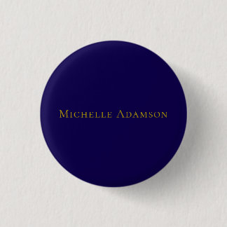 Badge Rond 2,50 Cm Or & Bleu Couleur Professionnel Uni Moderne