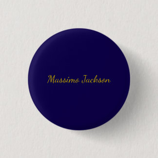 Badge Rond 2,50 Cm Or & Bleu Foncé Couleur Professionnel Nom Plain Pr
