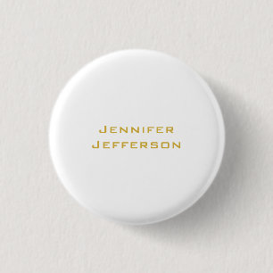 Badge Rond 2,50 Cm Or Moderne Élégant Professionnel Doré Métallisé &