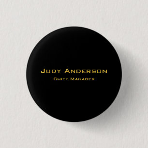 Badge Rond 2,50 Cm Or Moderne Élégant Professionnel Doré Métallisé &