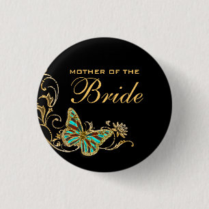 Badge Rond 2,50 Cm Or nuptiale de noir de mariage de mère de jeune