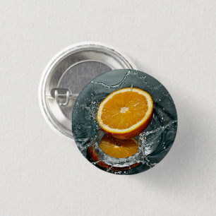 Badge Rond 2,50 Cm orange juteuse positive pour l'humeur vitaminée