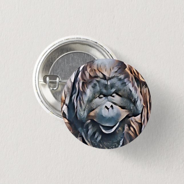 BADGE ROND 2,50 CM ORANGUTAN (Devant & derrière)