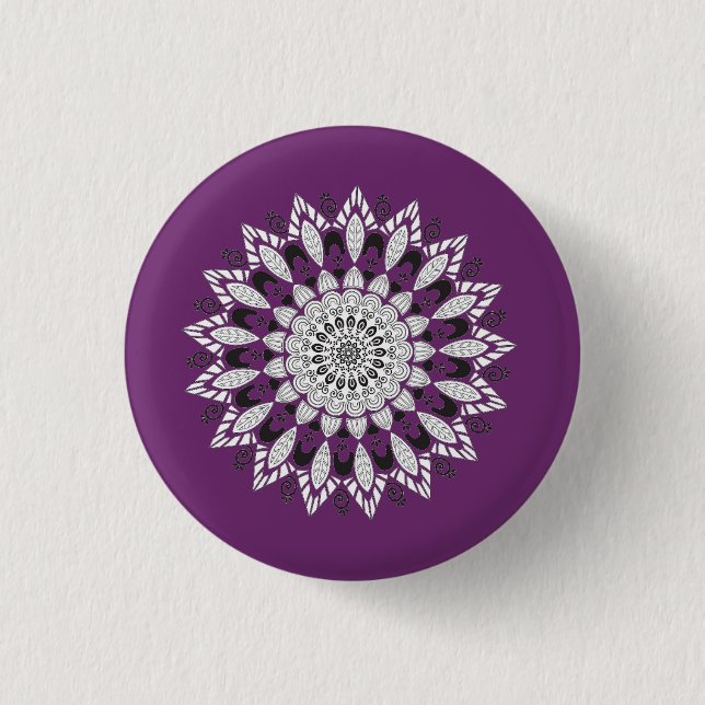 Badge Rond 2,50 Cm Oreiller à lancer Mandala Flower Design (Devant)