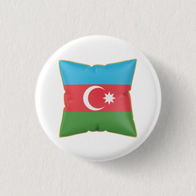 Badge Rond 2,50 Cm Oreiller avec le drapeau de l'Azerbaïdjan (Devant)