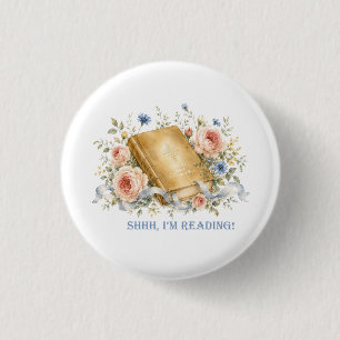 Badge Rond 2,50 Cm Orgueil et Préjugés Chut je lis amoureux des livre