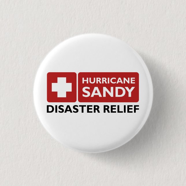 Badge Rond 2,50 Cm Ouragan Sandy (Devant)