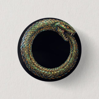 Badge Rond 2,50 Cm Ouroboros — Affiche runique du symbole du serpent