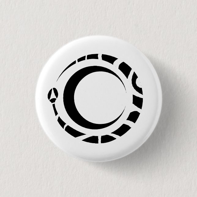 Badge Rond 2,50 Cm ouroboros et lune (Devant)