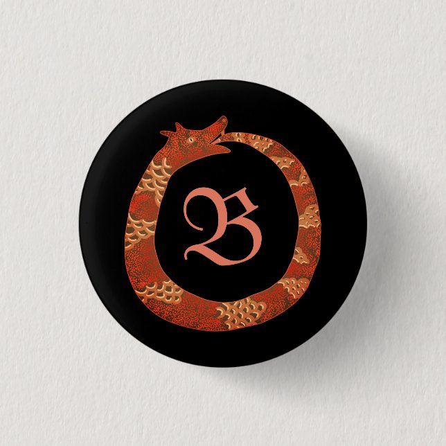 Badge Rond 2,50 Cm Ouroboros monogramme (Devant)