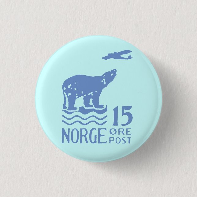 Badge Rond 2,50 Cm Ours blanc 1925 norvégien (Devant)