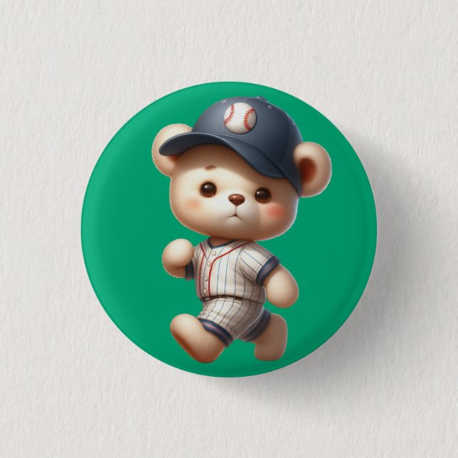 Badge Rond 2,50 Cm Ours de baseball 1 (Devant)