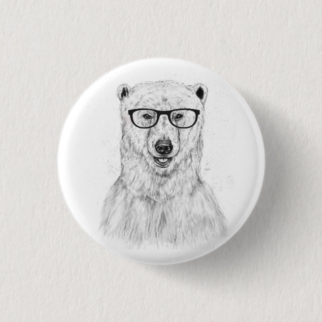 Badge Rond 2,50 Cm Ours de geek (Devant)