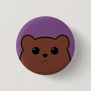 Badge Rond 2,50 Cm Ours de Kawaii (brun)