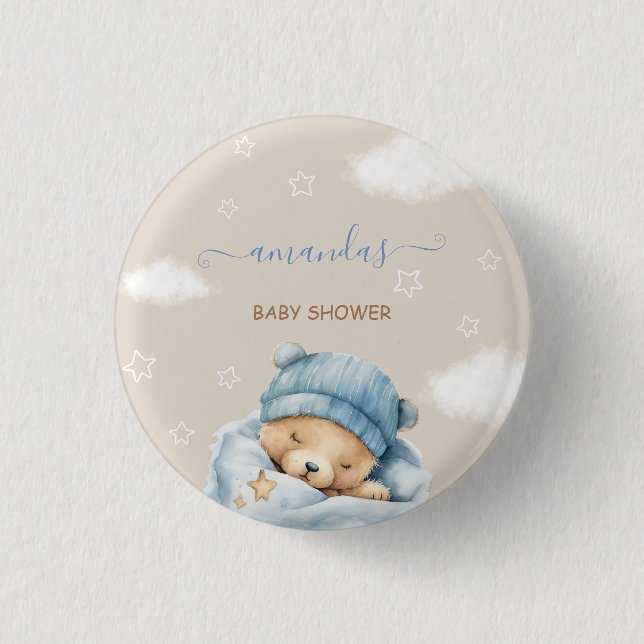Badge Rond 2,50 Cm Ours en peluche minimal rustique (Devant)
