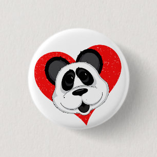 Badge Rond 2,50 Cm Ours Panda Cartoon Adorable