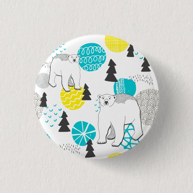 Badge Rond 2,50 Cm Ours polaire (Devant)