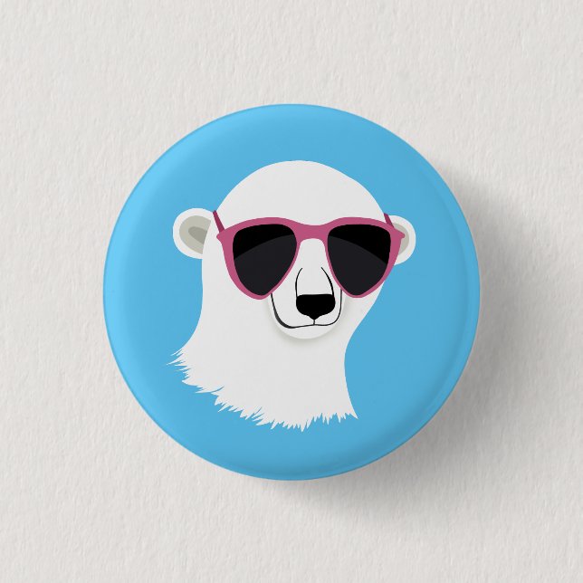Badge Rond 2,50 Cm Ours polaire cool (Devant)