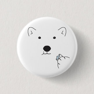 Badge Rond 2,50 Cm Ours polaire mangeant un Marshmallow