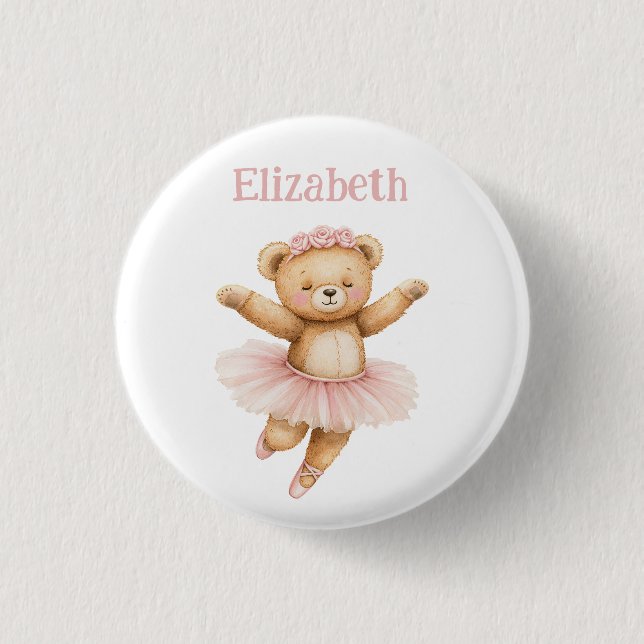 Badge Rond 2,50 Cm Ourson ballerine mignon (Devant)