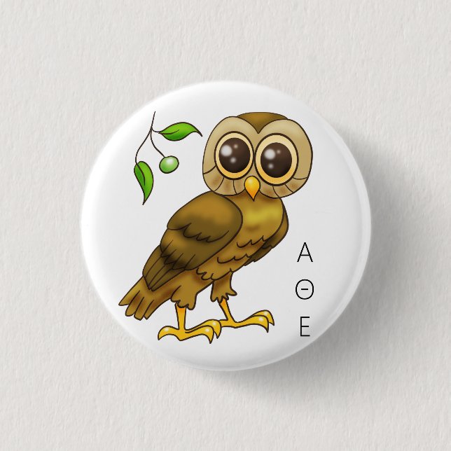 Badge Rond 2,50 Cm Owl of Athena (Devant)