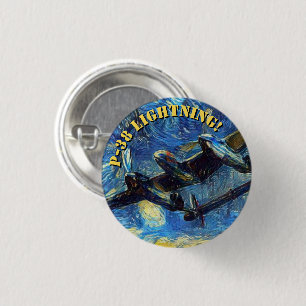 Badge Rond 2,50 Cm P-38 Éclair Épouse Nocturne étoilée
