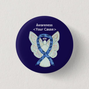 Badge Rond 2,50 Cm Paisley Awareness Ribbon Angel Customisé Art Pins