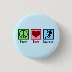 Badge Rond 2,50 Cm Paix Amour Lacrosse