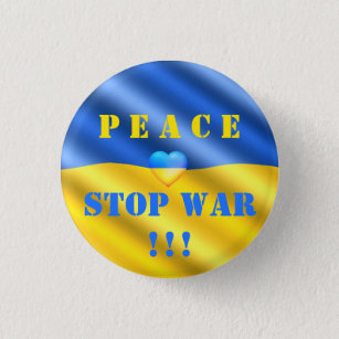Badge Rond 2,50 Cm Paix - Arrêter la guerre en Ukraine - Soutien à la