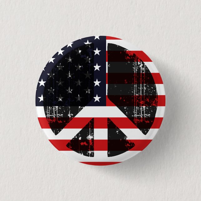 Badge Rond 2,50 Cm Paix aux Etats-Unis (Devant)