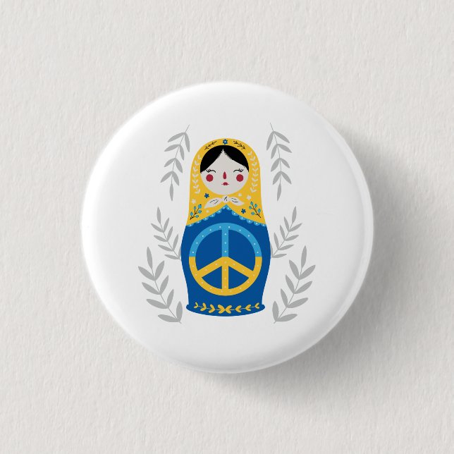 Badge Rond 2,50 Cm Paix pour l'Ukraine (Devant)