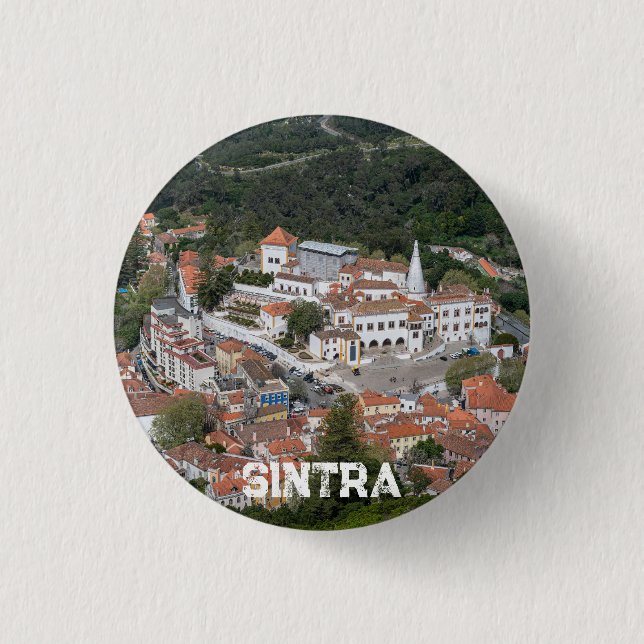 Badge Rond 2,50 Cm Palais de Sintra d'en haut à Sintra, Portugal (Devant)