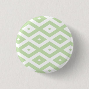 Badge Rond 2,50 Cm Pale green and white diamond pattern