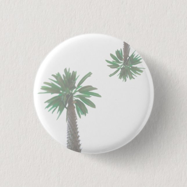 Badge Rond 2,50 Cm Palmier Stylisé Pastel Green Tropical (Devant)
