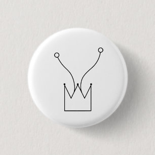 Badge Rond 2,50 Cm Palpeurs et Pin de couronne