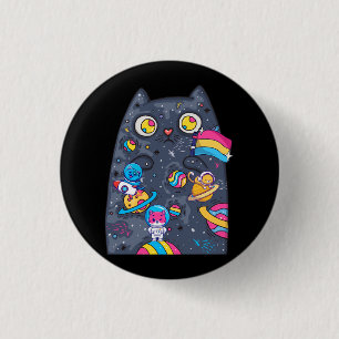 Badge Rond 2,50 Cm Pan Pride Cat Space Pansexual Lgbt Gay Lesbian Tri