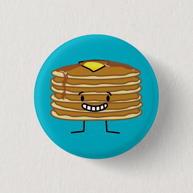 Badge Rond 2,50 Cm Pancakes pile sirop de beurre moelleux petit déjeu (Devant)
