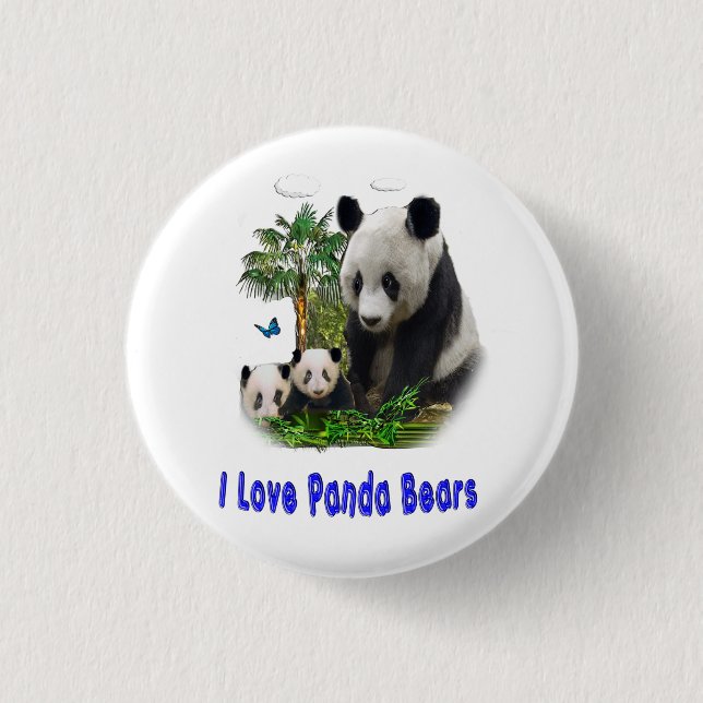 Badge Rond 2,50 Cm Panda Bears (Devant)