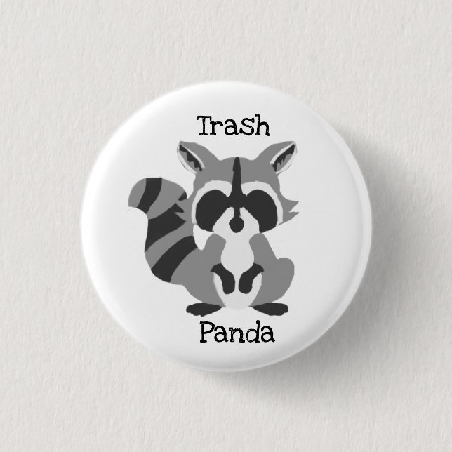 Badge Rond 2,50 Cm Panda de déchets (Devant)