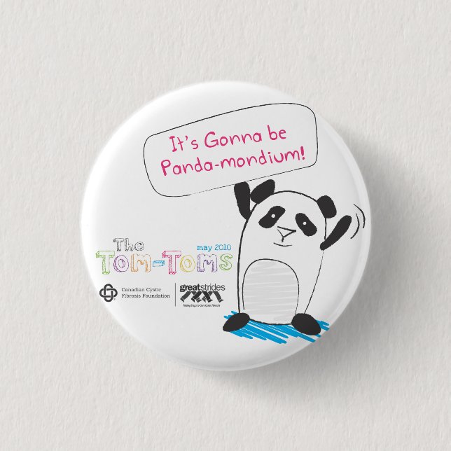 Badge Rond 2,50 Cm Panda-monium (Devant)