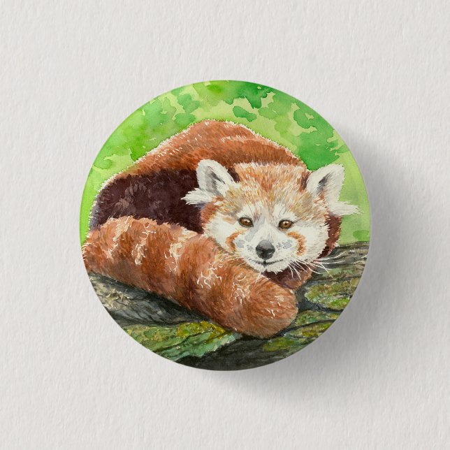 Badge Rond 2,50 Cm Panda rouge (Devant)