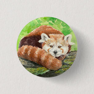 Badge Rond 2,50 Cm Panda rouge
