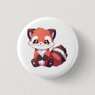 Badge Rond 2,50 Cm panda rouge mignon