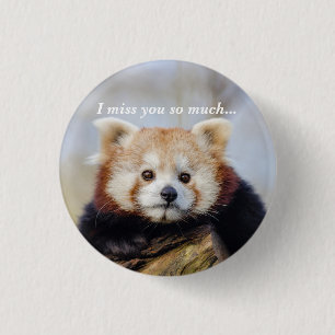 Badge Rond 2,50 Cm Panda Rouge Mignonne Vous Manque Tellement
